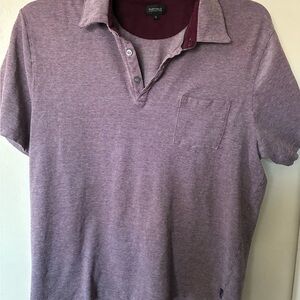 Buffalo David Bitton Men’s Heather Purple Polo Shirt w/ pocket (L)